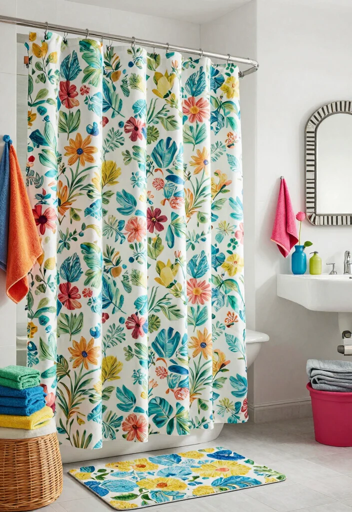 14 Shower Curtain Ideas for Bathrooms with Style and Personality 9. Patterned Shower Curtains with Eco Ink 0