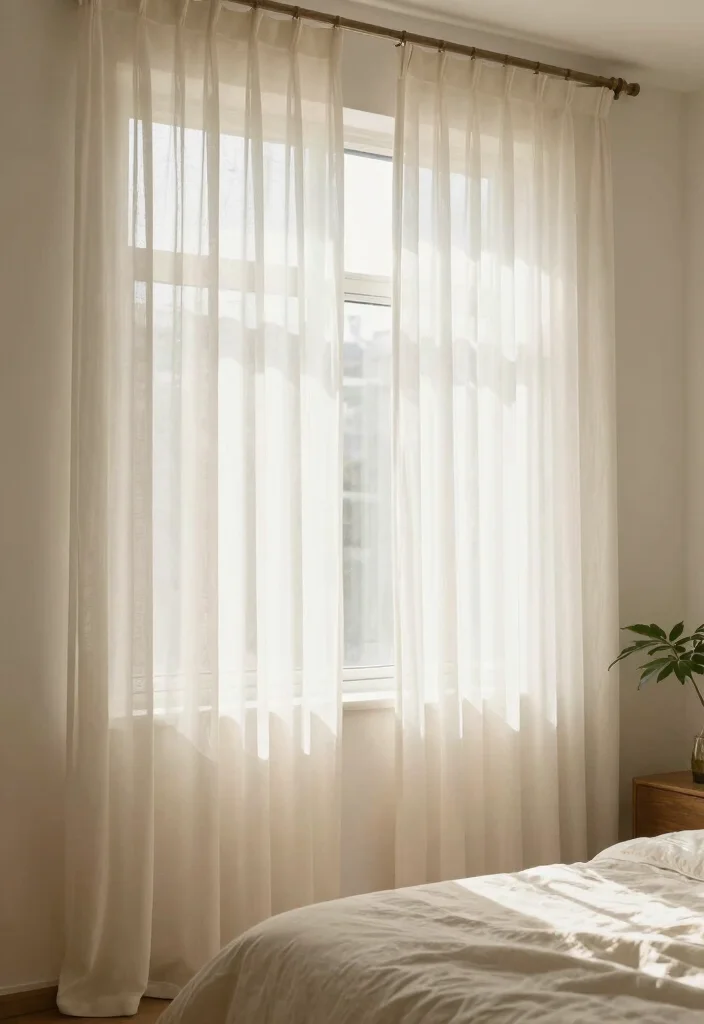 15 Curtain Ideas for Bedroom Spaces That Feel Calm and Restful 11. Soft Sheer Curtains 0