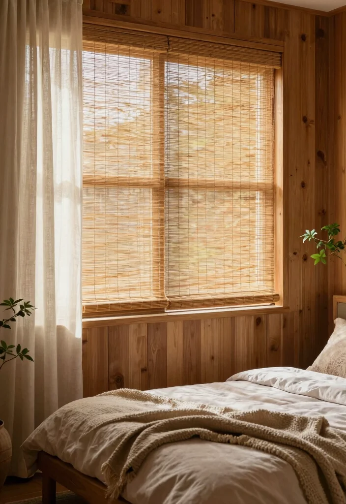 15 Curtain Ideas for Bedroom Spaces That Feel Calm and Restful 3. Bamboo Shades 0