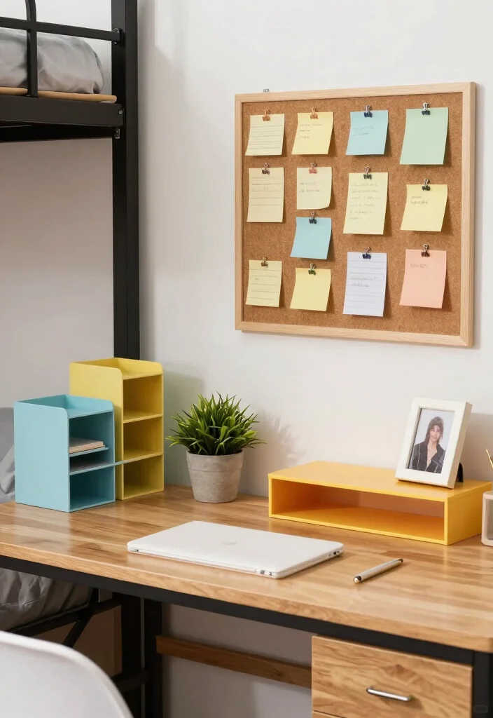 15 Dorm Room Ideas That Feel Cozy Personal and Easy to Live In 6. Functional Desk Space 0