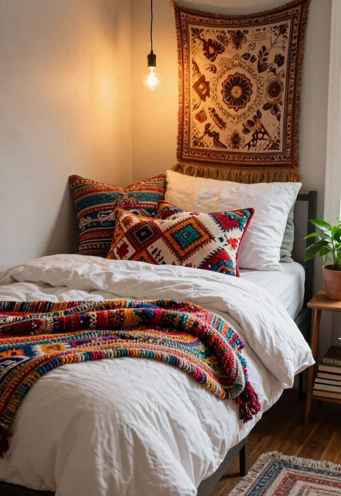 16 Cozy College Dorm Room Ideas Youll Love Coming Back To 1. Layered Textiles for Ultimate Comfort 0