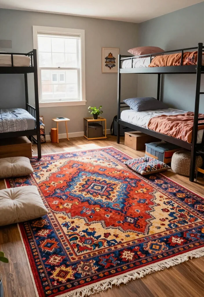 16 Cozy College Dorm Room Ideas Youll Love Coming Back To 11. Bohemian Inspired Rugs 0