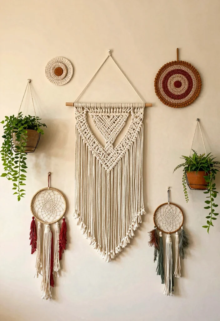 16 Dorm Room Ideas for Girls in College with Cozy Details 2. Boho Wall Hangings 0