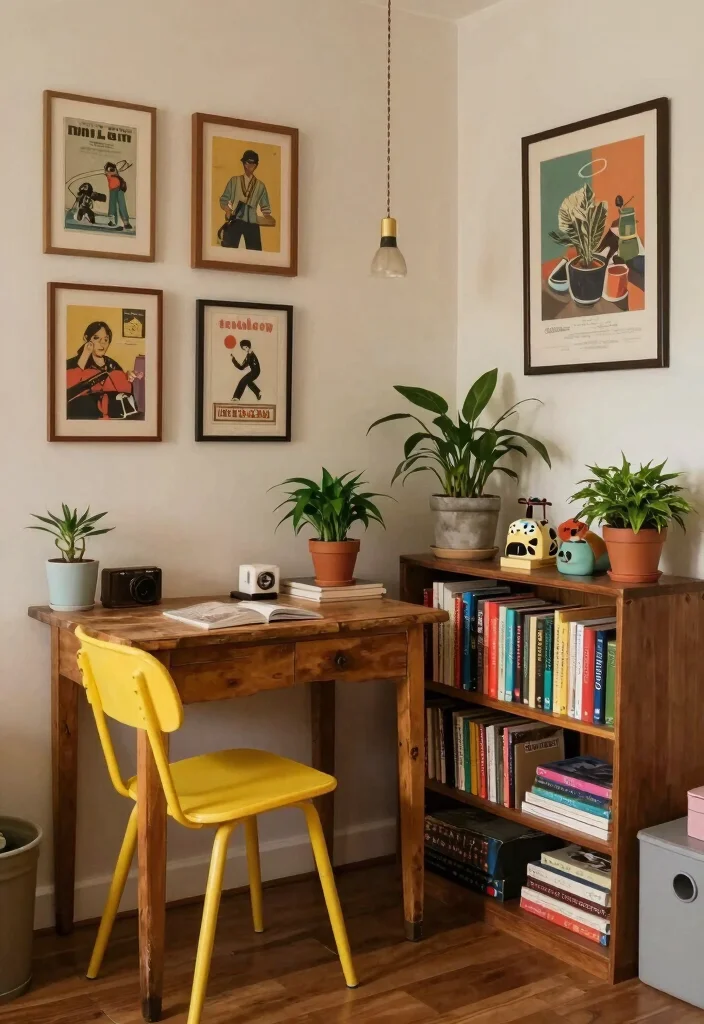 18 College Dorm Room Ideas Aesthetic with Cozy Vibes 1. Upcycled Furniture for a Vintage Charm 0