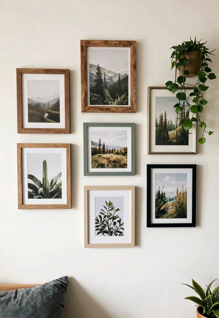 18 College Dorm Room Ideas Aesthetic with Cozy Vibes 3. Eco Friendly Wall Art with Nature Prints 0