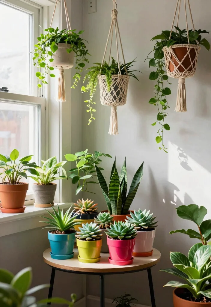 18 College Dorm Room Ideas Aesthetic with Cozy Vibes 6. Indoor Plants for a Touch of Nature 0