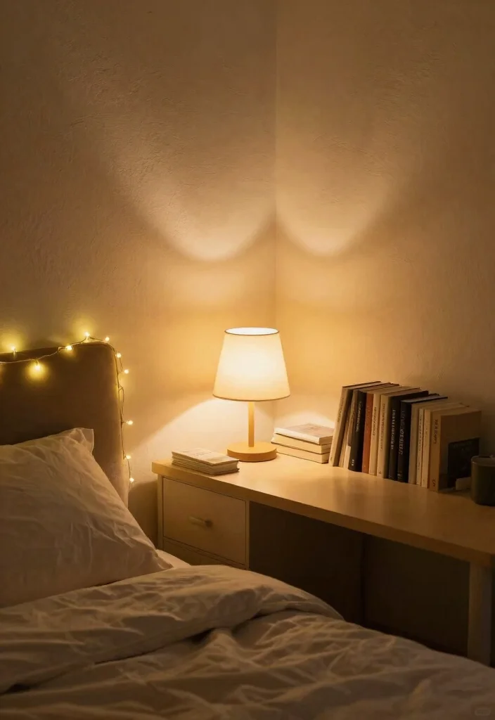 18 College Dorm Room Ideas Aesthetic with Cozy Vibes 8. Warm Lighting for a Cozy Atmosphere 0