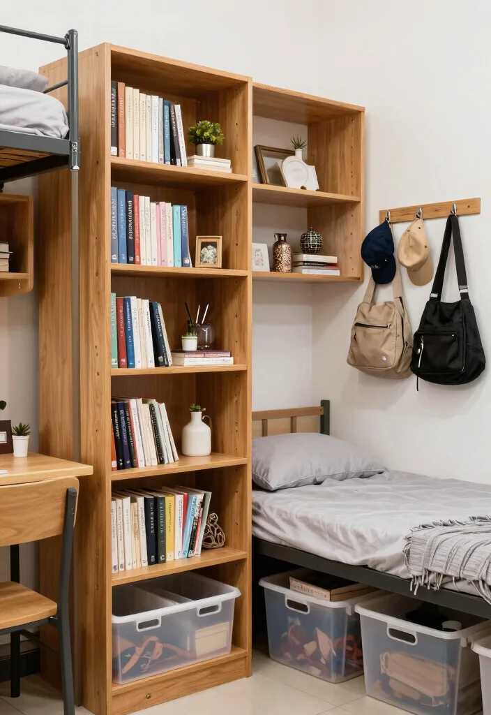 18 College Dorm Room Ideas for Small Spaces with Big Personality 11. Creative Storage Solutions 0