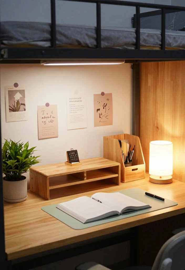 18 College Dorm Room Ideas for Small Spaces with Big Personality 12. Stylish Desk Organization 0