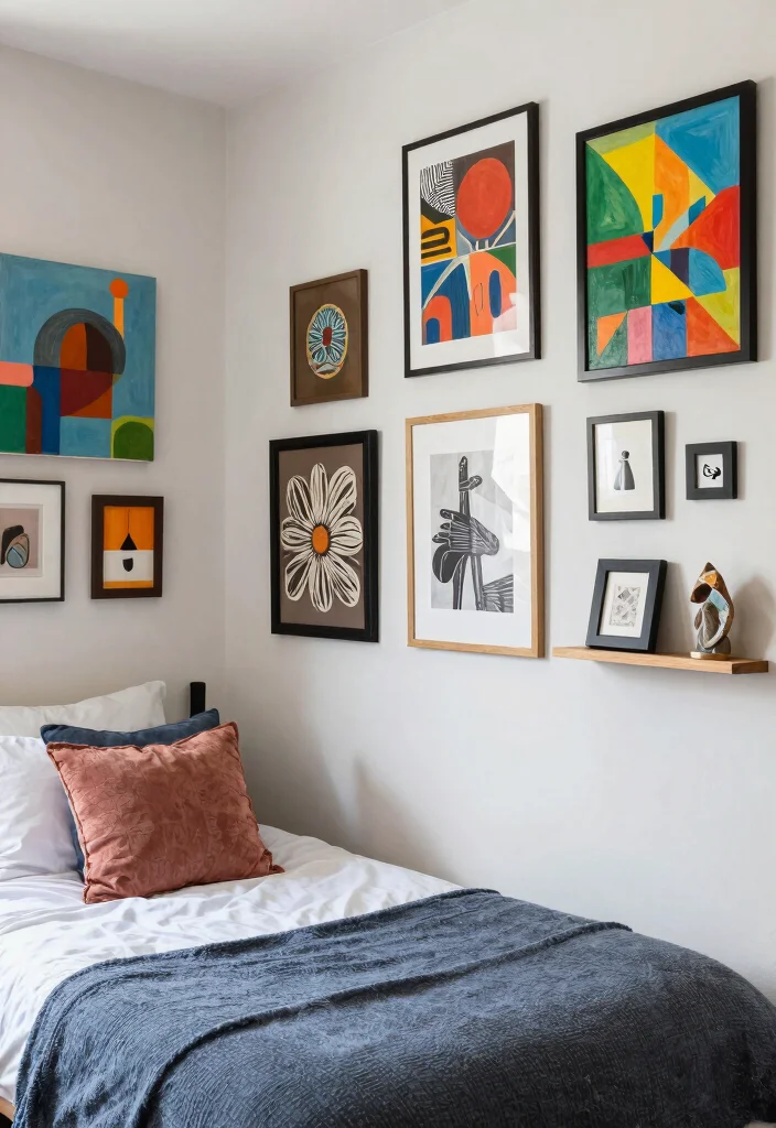 18 College Dorm Room Ideas for Small Spaces with Big Personality 15. Embrace Local Art 0