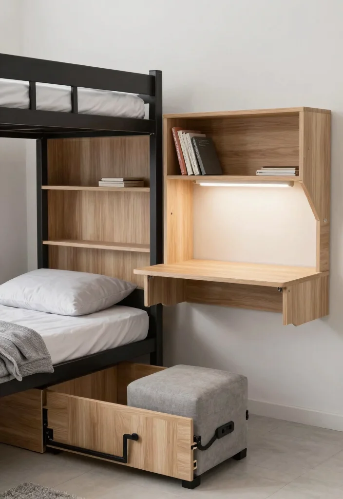 18 College Dorm Room Ideas for Small Spaces with Big Personality 4. Multifunctional Furniture 0