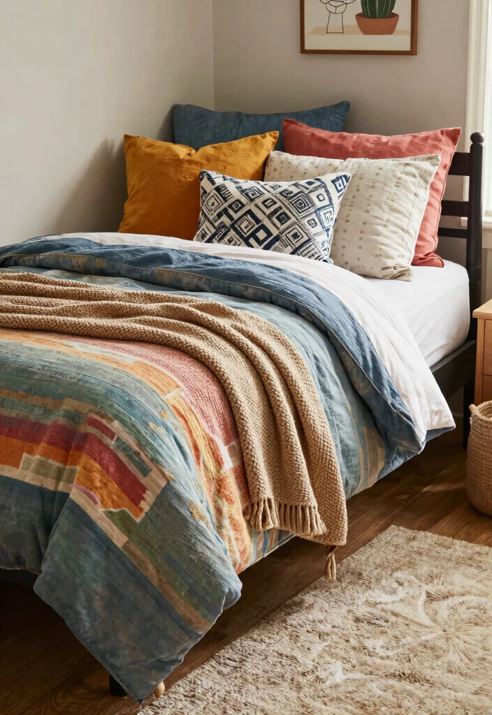 18 College Dorm Room Ideas for Small Spaces with Big Personality 5. Cozy Textile Layering 0